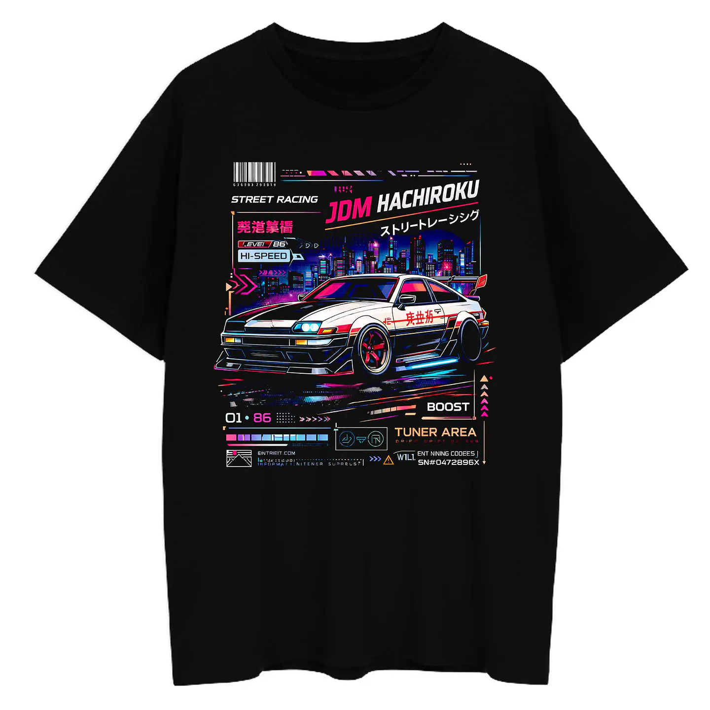 Camiseta coche oversize - JDM HACHIROKU 1
