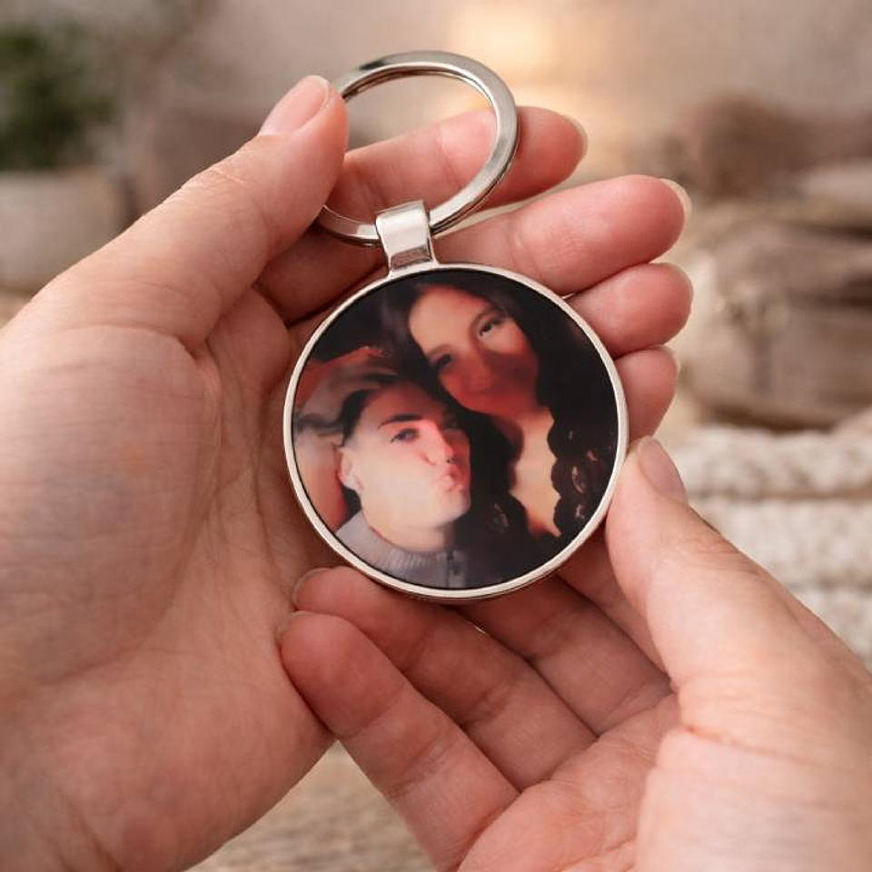 Llavero personalizado circular acero ZINC con foto o diseño 2