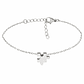 Pulsera personalizada mujer, pieza de puzzle grabada con inicial en acero inoxisable color plata - Miniatura 1