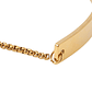 Pulsera personalizada mujer, medallón rectangular grabado en acero inoxidable color dorado - Miniatura 2