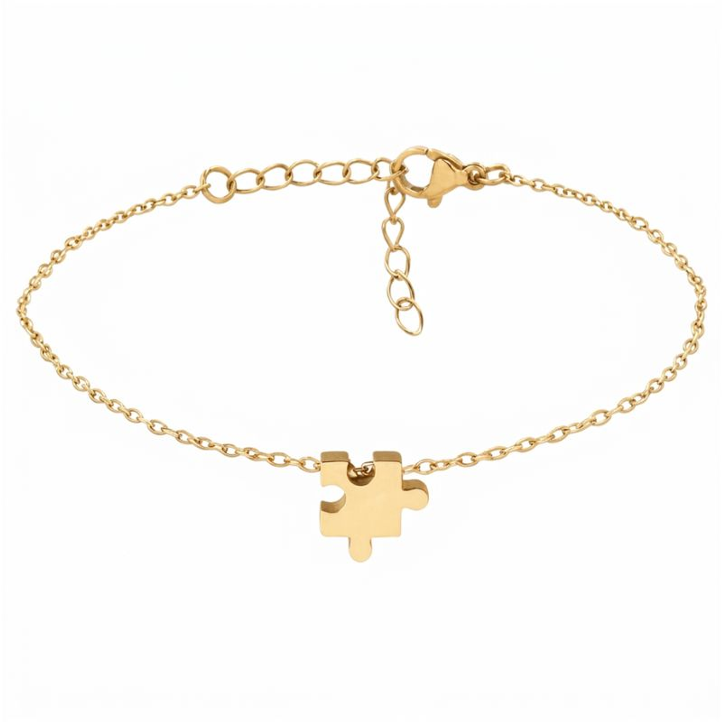 Pulsera personalizada mujer, medallón rectangular grabado en acero inoxidable color dorado 3