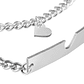 Pack de 2 esclavas personalizadas para mujer y hombre en acero inoxidable corazón unido - Miniatura 2