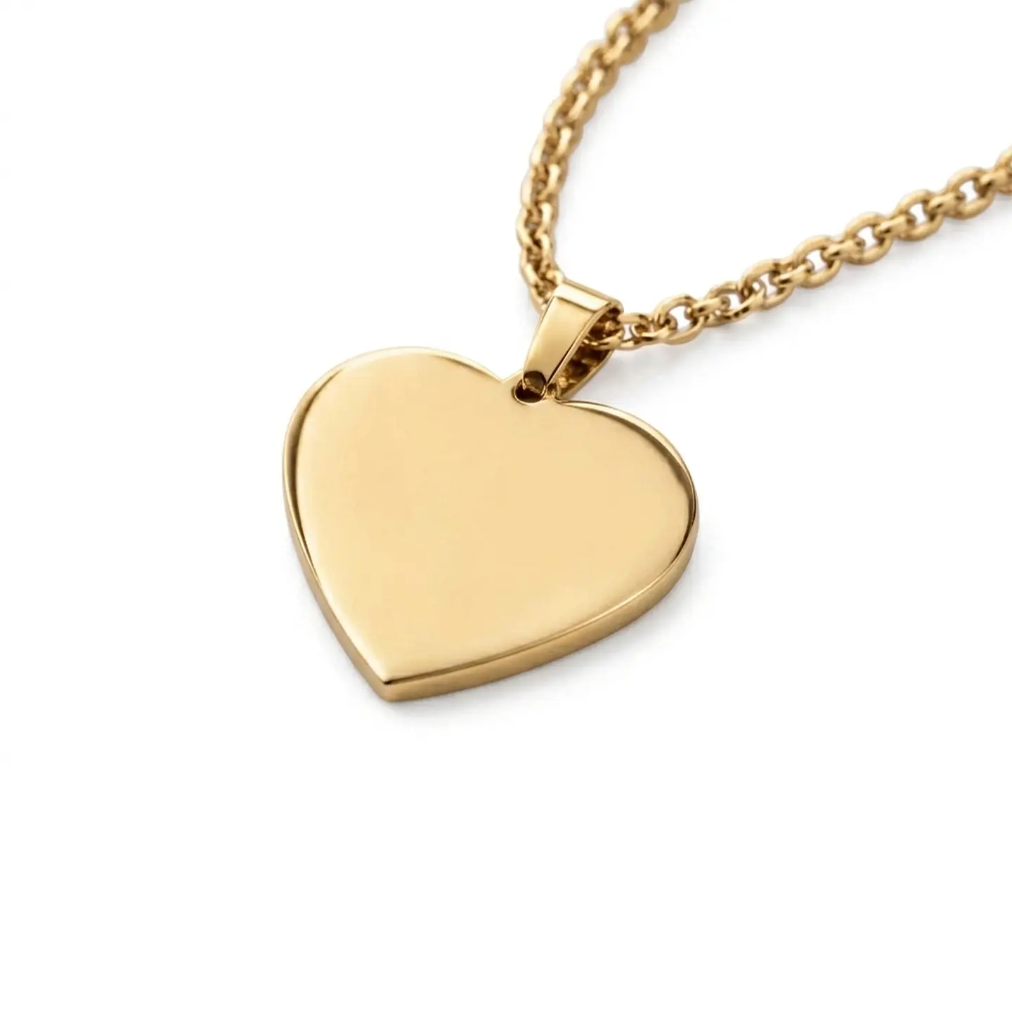 Colgante personalizado, acero inoxidable forma corazón dorado 28x22mm 1