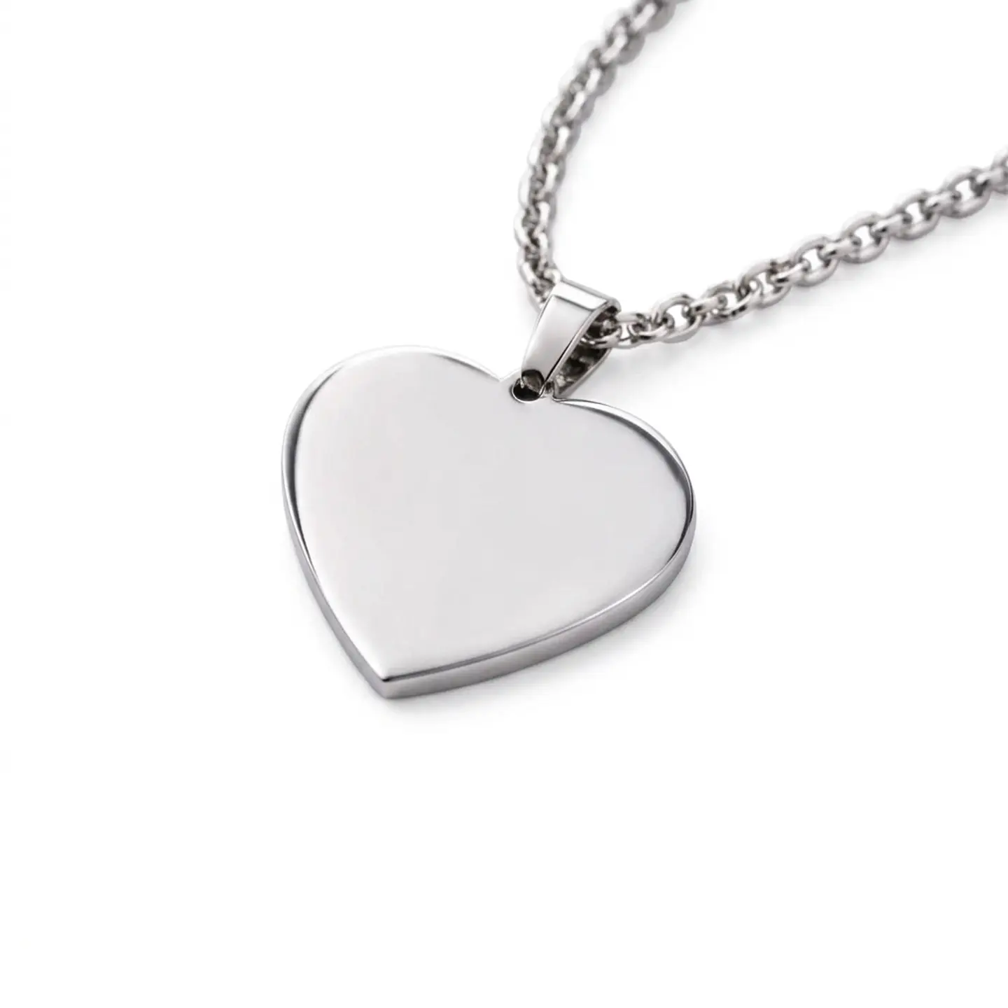 Colgante personalizado, acero inoxidable forma corazón plateado 28x22mm 1
