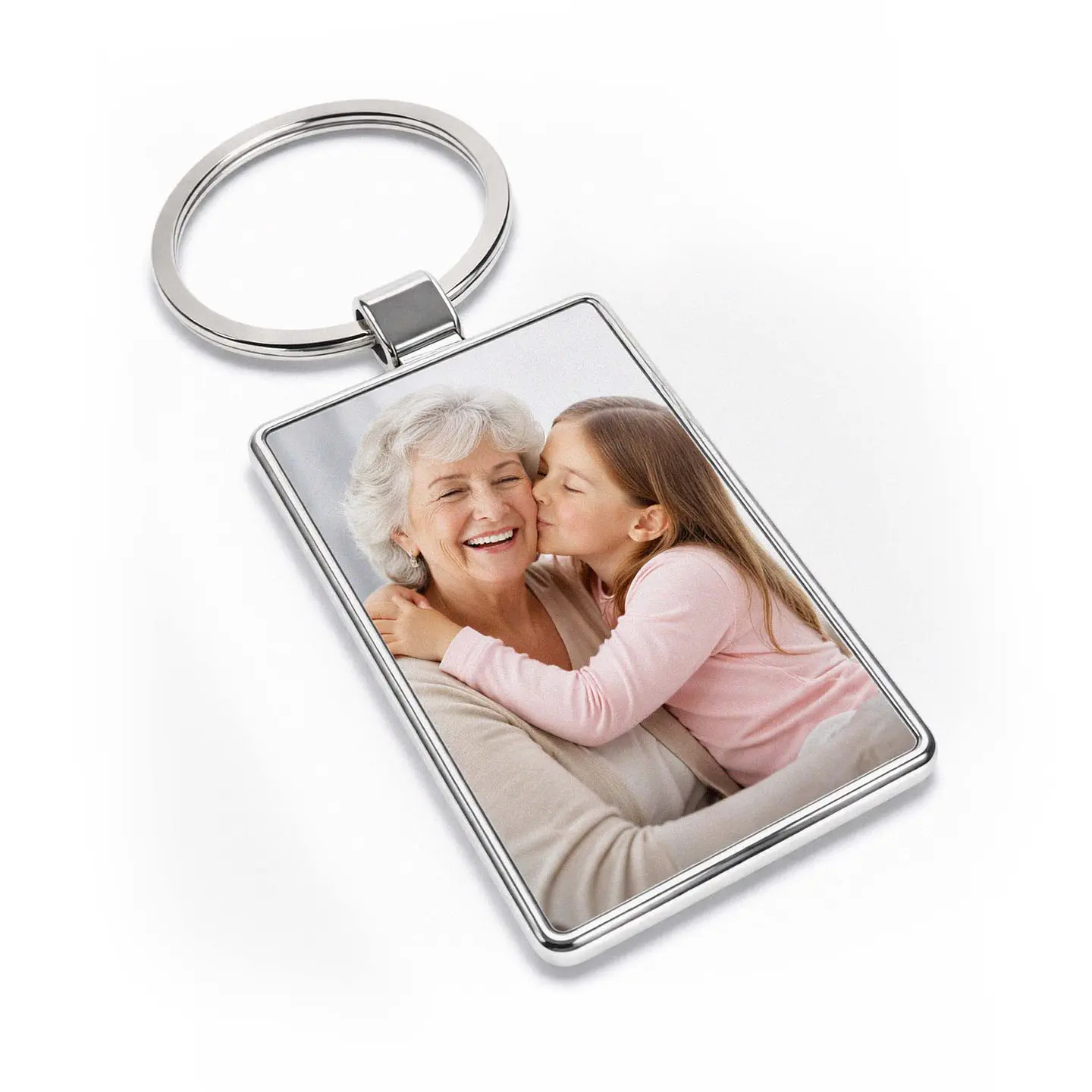 Llavero personalizado rectangular acero ZINC con foto o diseño 1