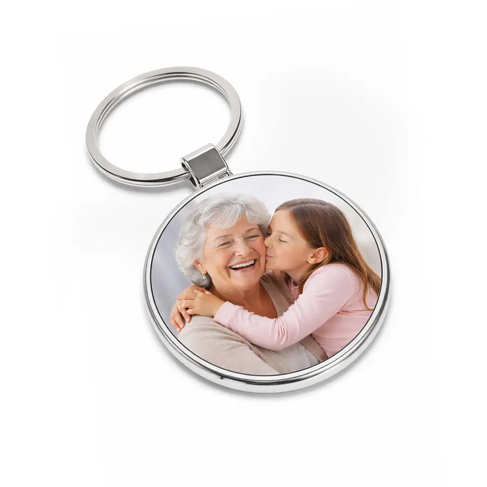Llavero personalizado circular acero ZINC con foto o diseño 1