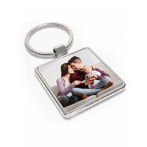 Llavero personalizado cuadrado acero ZINC con foto o diseño