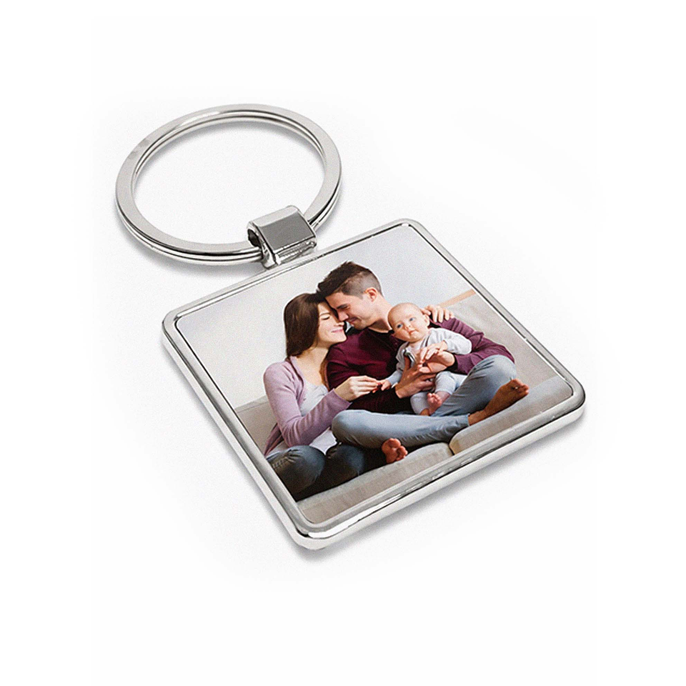 Llavero personalizado cuadrado acero ZINC con foto o diseño 1