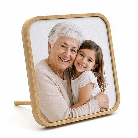 Portafotos de bambú cuadrado 2 tamaños disponibles