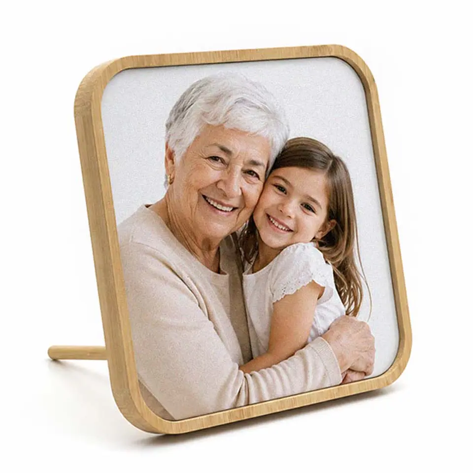 Portafotos de bambú cuadrado 2 tamaños disponibles 1