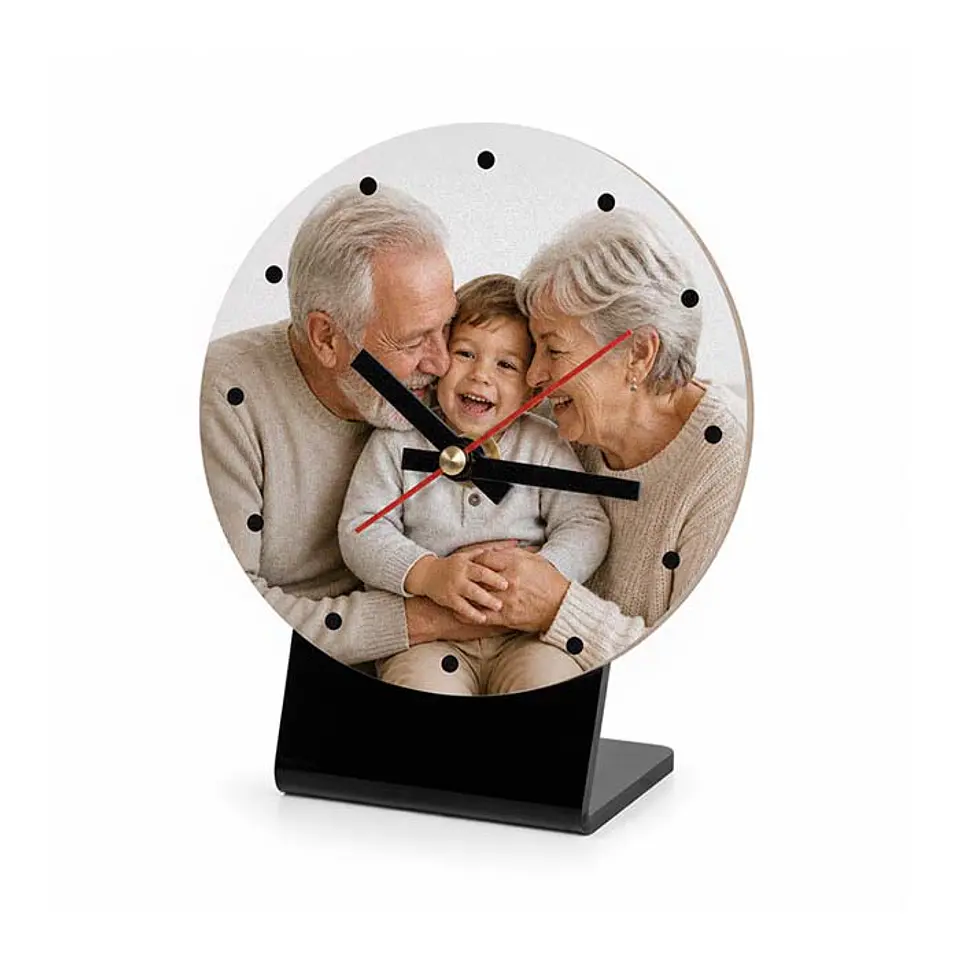 Reloj de mesa con foto personalizado circular 1