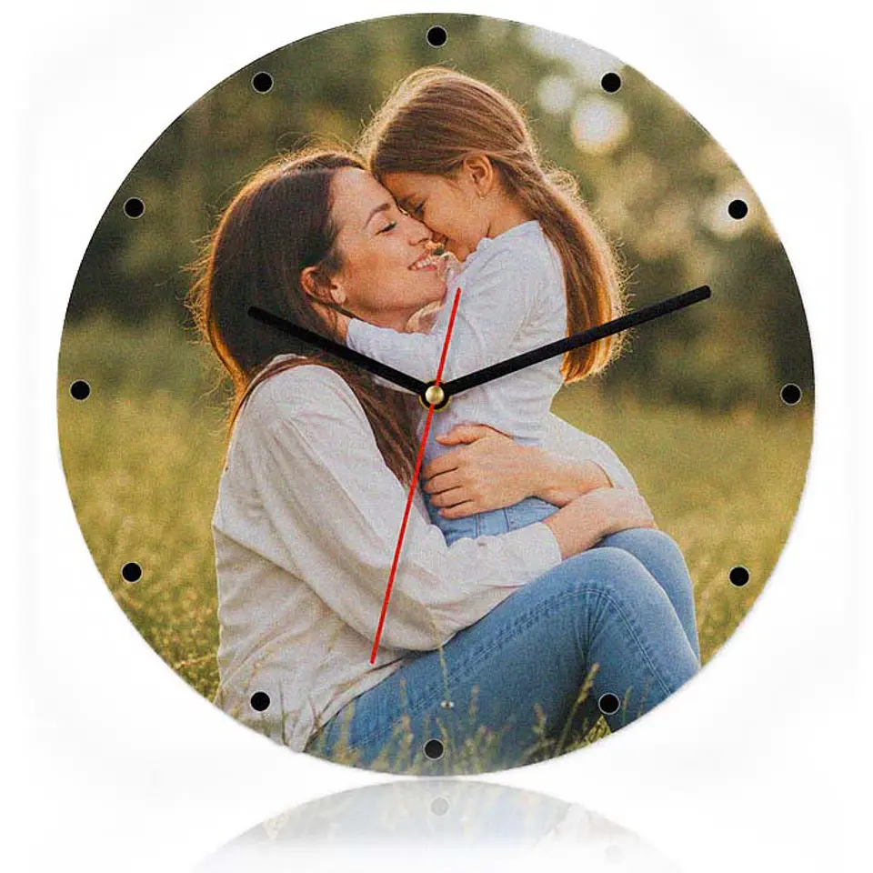 Reloj de pared personalizado con foto circular 1