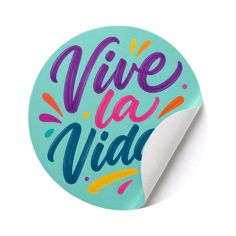 Pegatina personalizada circular en vinilo adhesivo