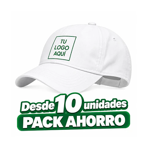 Pack AHORRO | Gorras personalizadas, impresión delantera con logo