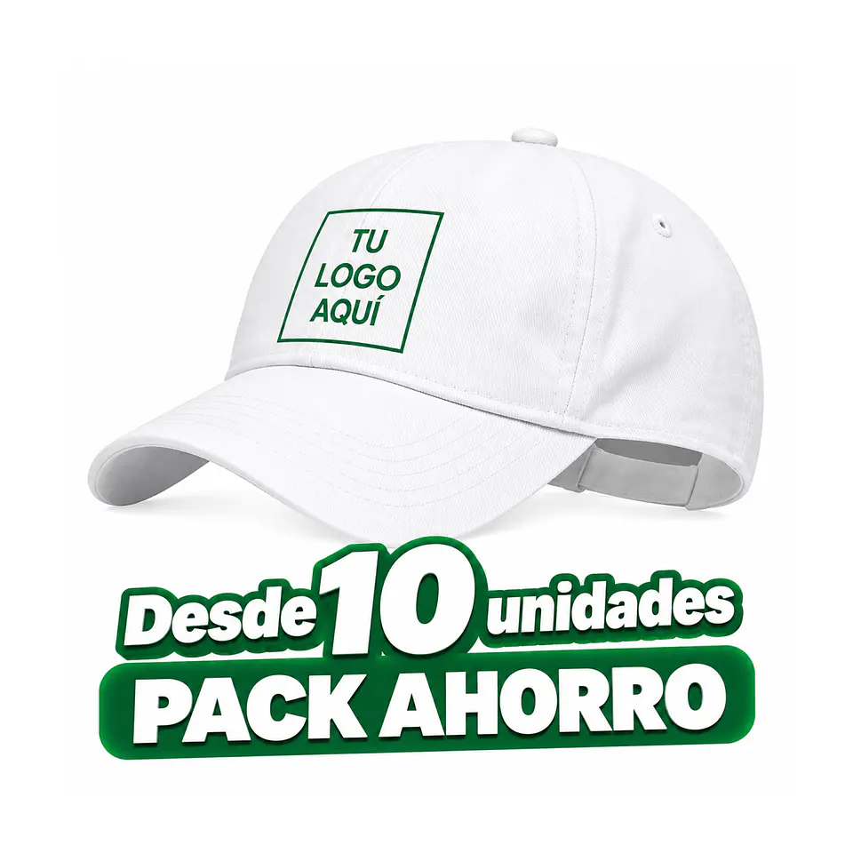 Pack AHORRO | Gorras personalizadas, impresión delantera con logo 1