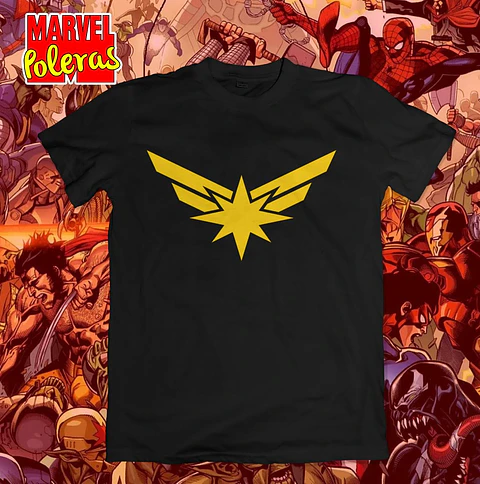 Polera Simbolo Capitana Marvel | Colección Poleras Marvel