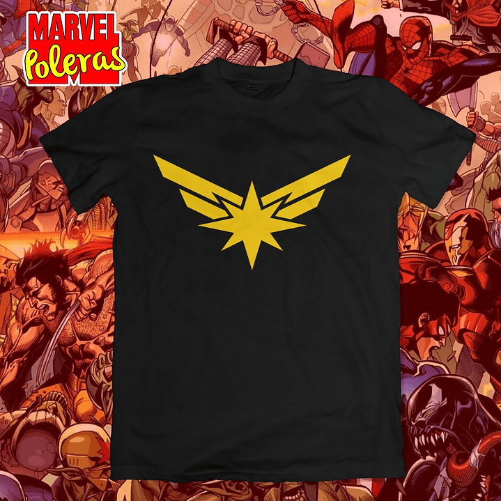 Polera Simbolo Capitana Marvel | Colección Poleras Marvel 1