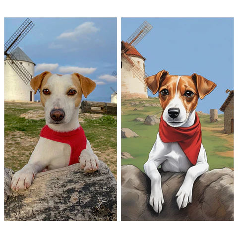 Caricaturizada tu mascota | Pack de Regalo | Tazón/Polera/Mouse Pad Incluye Bolsa de Regalo