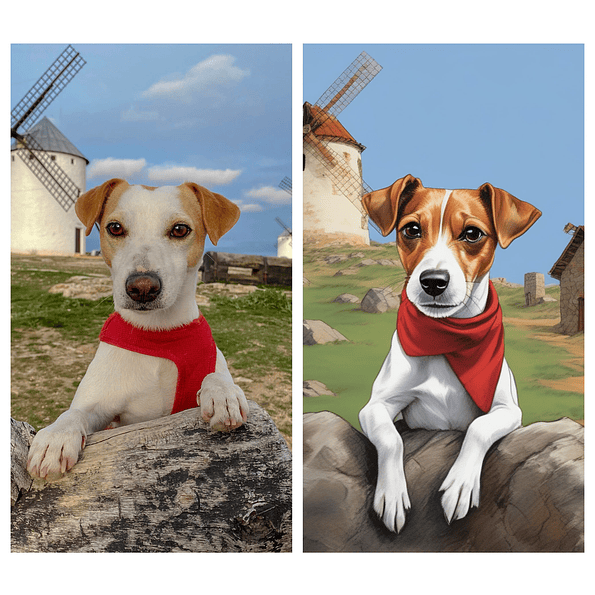 Caricaturizada tu mascota | Pack de Regalo | Tazón/Polera/Mouse Pad Incluye Bolsa de Regalo 2