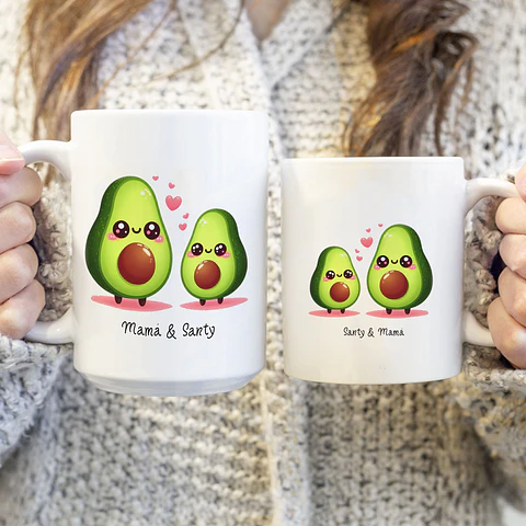Tazas Madre e Hijo – Set de 2 Tazas de 15oz y 11oz | Perfectas para Regalo
