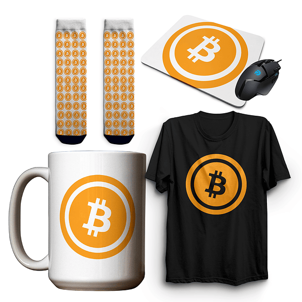 Pack de Regalo Bitcoin: Calcetines, Polera, Mouse Pad y Tazón 1