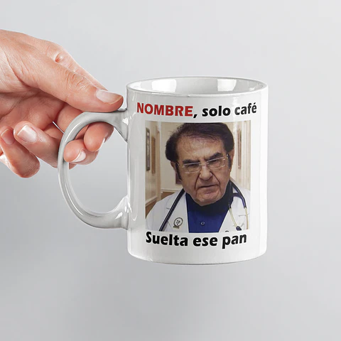 Tazón Personalizado del Dr. Nowzaradan "Solo Café Suelta ese Pan"- Kilos Mortales