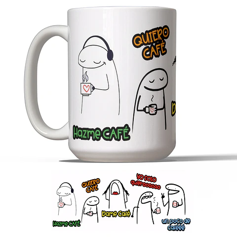 Tazón Flork "Hazme Café, Quiero Café" - Taza Divertida para Amantes del Café