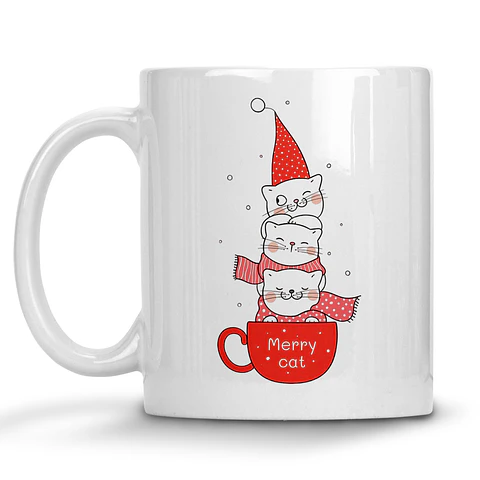 Tazon Navidad Gatos Navideños | Merry Cat