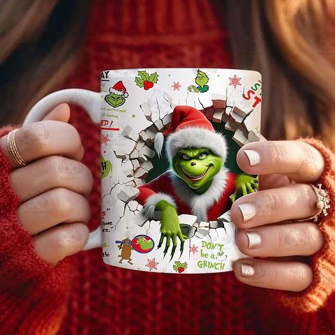 Tazón Navideño de El Grinch | Regalo Divertido para Navidad
