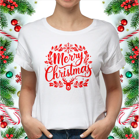 Polera Navideña Merry Chirtmas | Feliz Navidad Reno