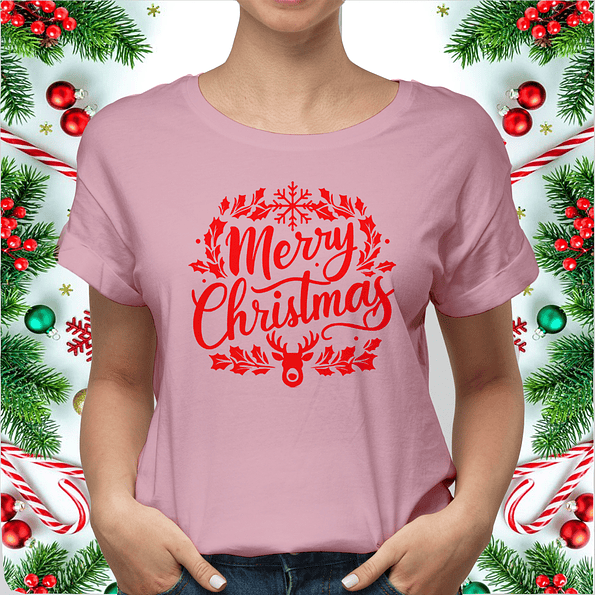 Polera Navideña Merry Chirtmas | Feliz Navidad Reno 3