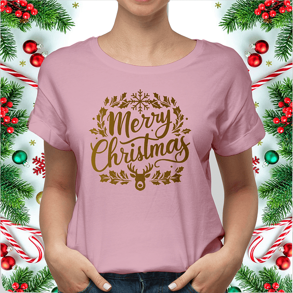 Polera Navideña Merry Chirtmas | Feliz Navidad Reno 4