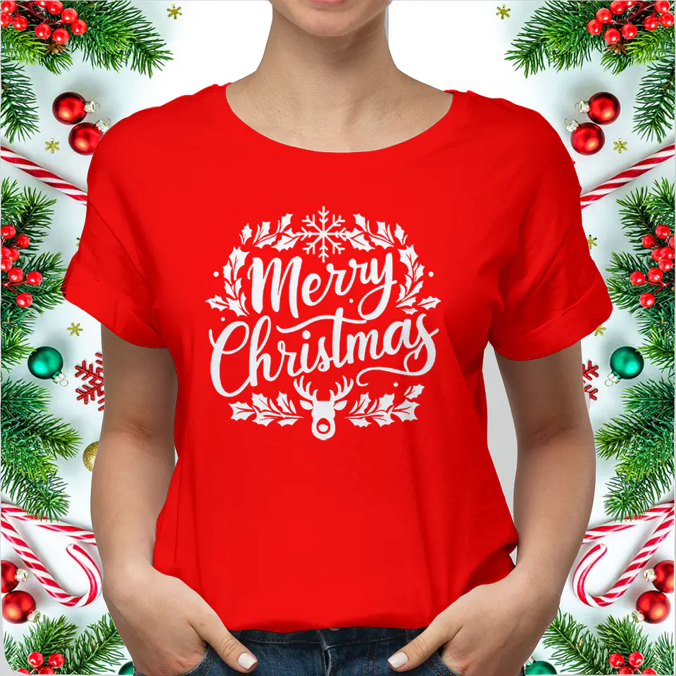 Polera Navideña Merry Chirtmas | Feliz Navidad Reno 7