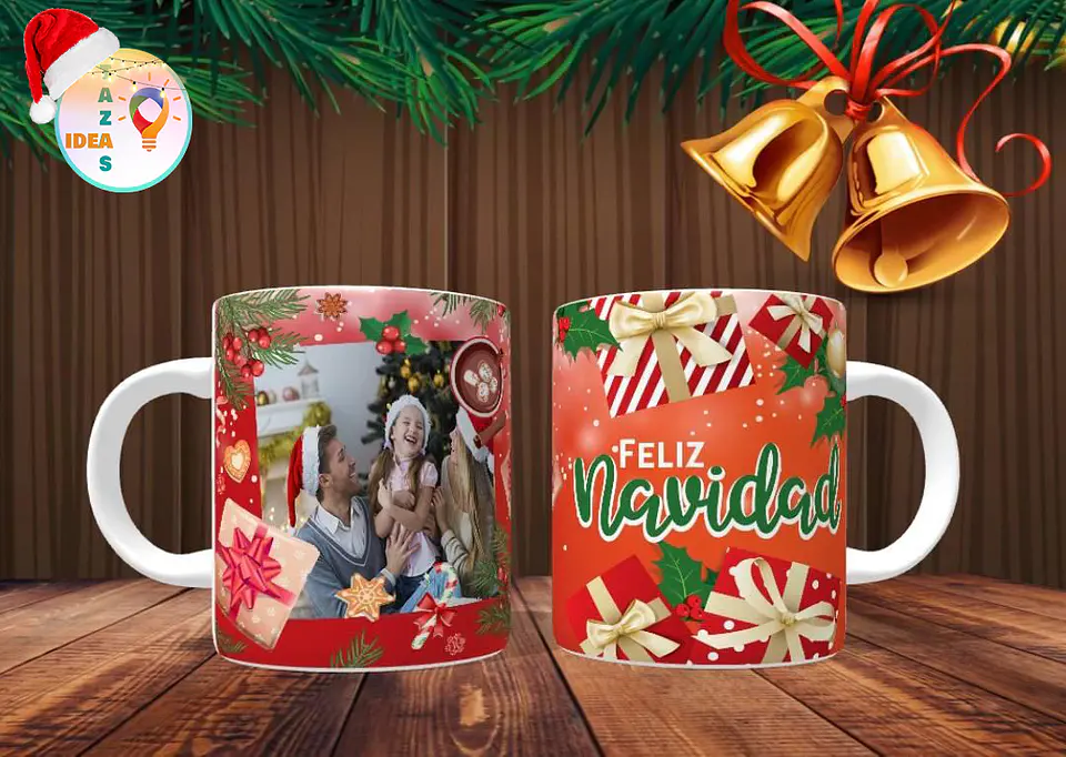 Tazones Navideños Personalizados con Foto - Regala Recuerdos Únicos 3