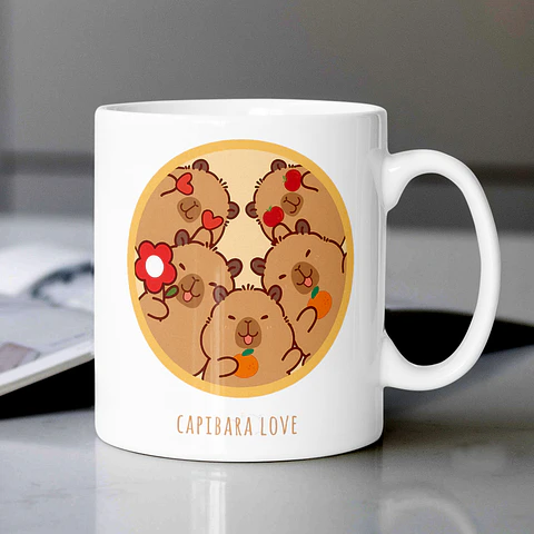 Tazón "Capibara Love" – ¡Amor por los Capibaras!
