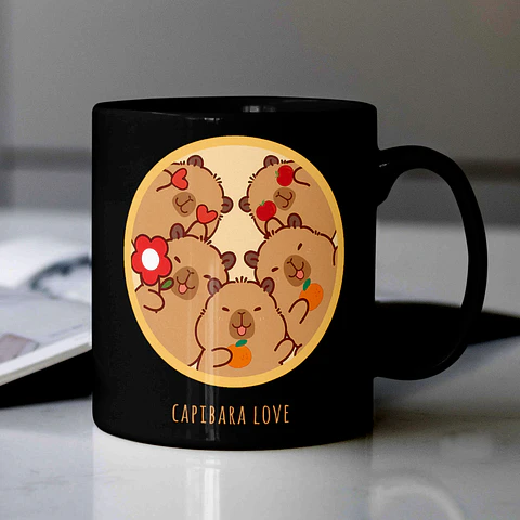 Tazón "Capibara Love" – ¡Amor por los Capibaras!