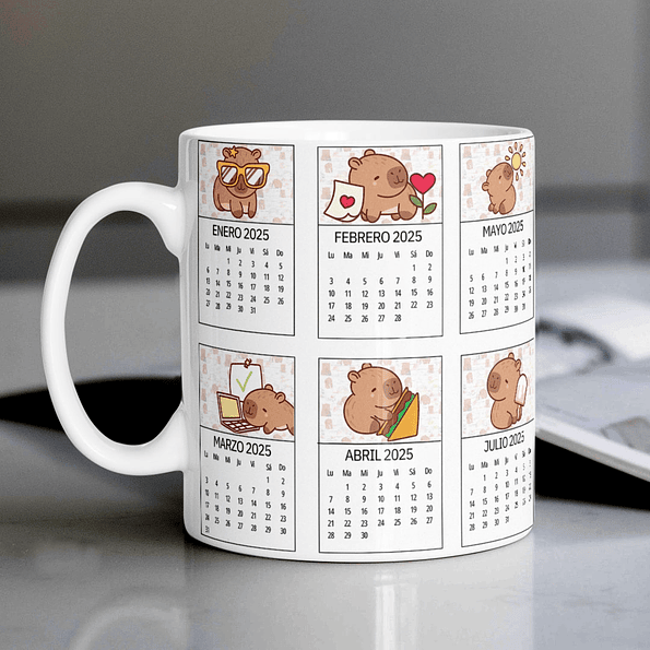 Tazón con Calendario de Capibara - Diseño Original y Útil 3