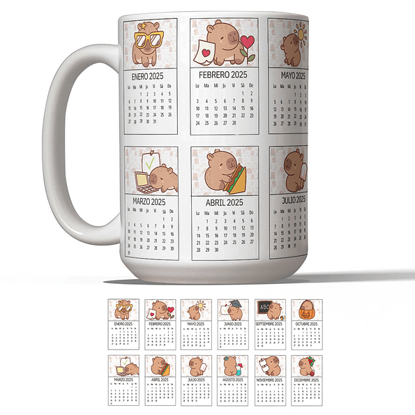 Tazón con Calendario de Capibara - Diseño Original y Útil 4