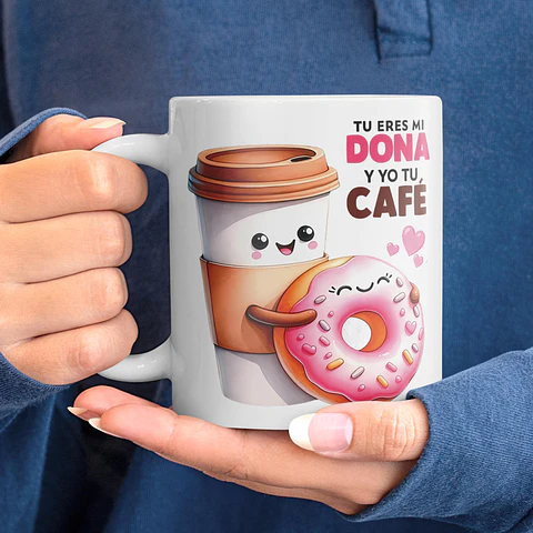 Tazón San Valentín "Tú Eres Mi Dona y Yo Tu Café" – Regalo Dulce y Romántico