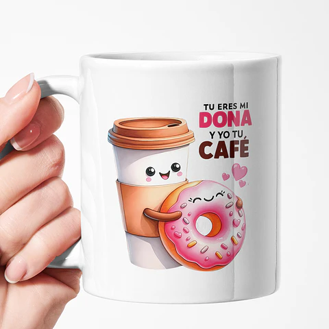 Tazón San Valentín "Tú Eres Mi Dona y Yo Tu Café" – Regalo Dulce y Romántico