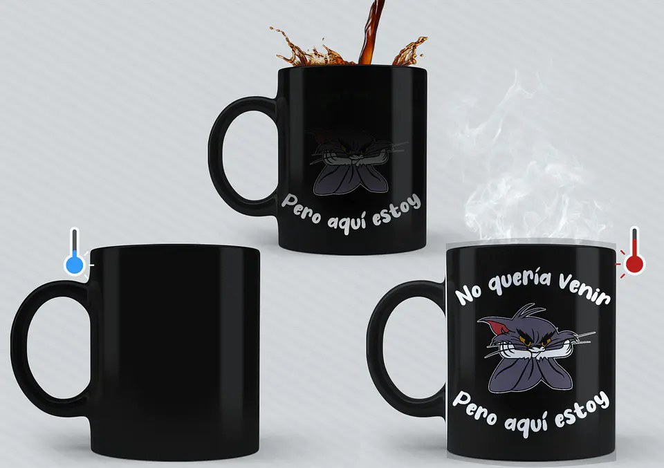 Tazón Taza Meme No quería venir pero aquí estoy 3