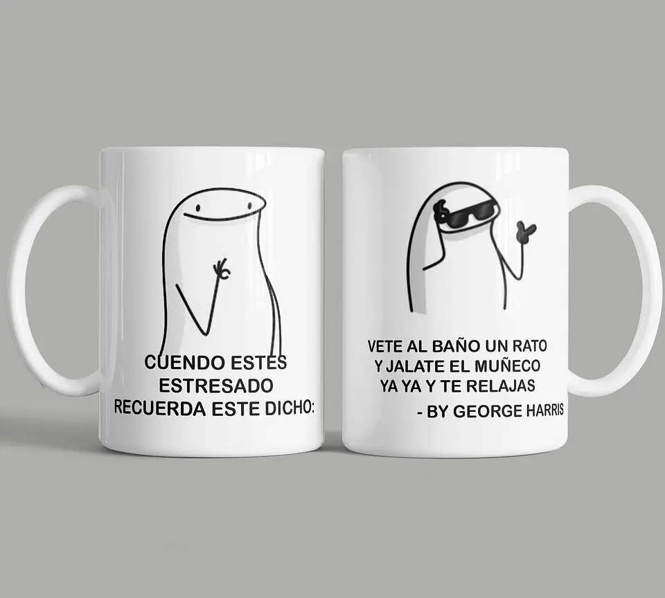 Tazón Meme George Harry Jálate el Muñeco y te Relajas ☕ 1