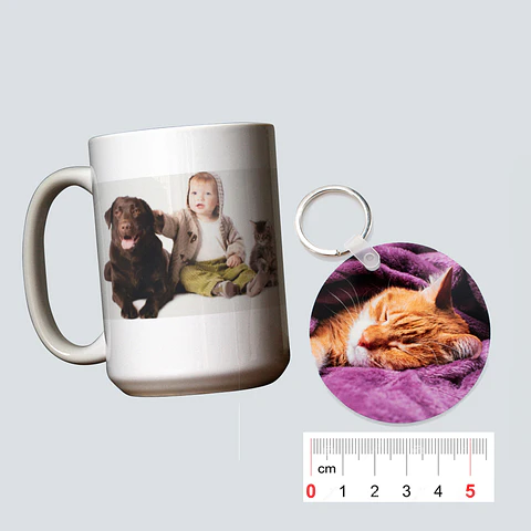 Pack Llavero + Tazón Personalizado con Foto y Nombre | Regalo Original
