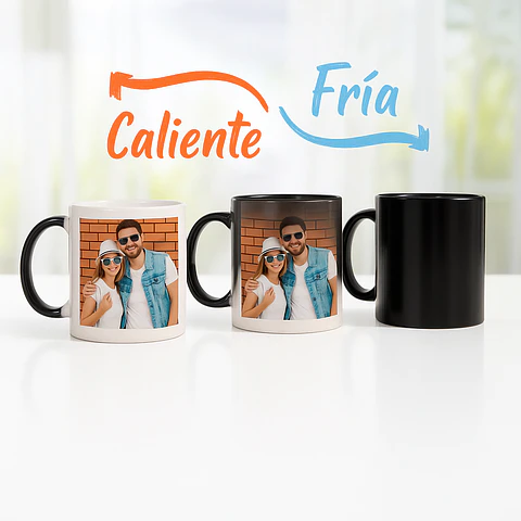 Taza mágica personalizada con foto – Regalo único que cambia de color