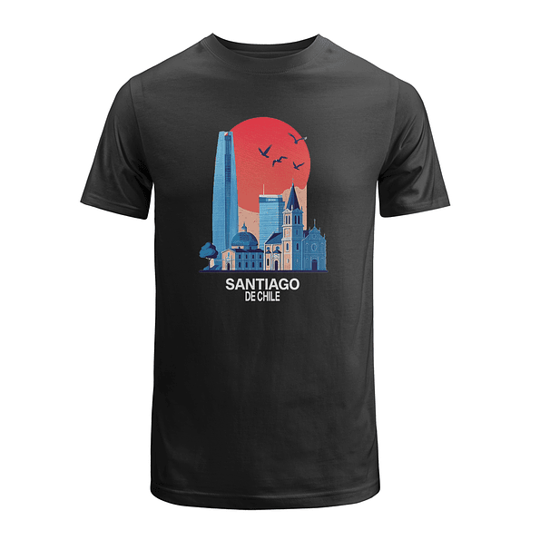 Polera Santiago de Chile – Diseño Urbano con Torres y Monumentos Icónicos 2