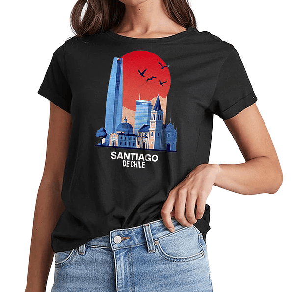 Polera Santiago de Chile – Diseño Urbano con Torres y Monumentos Icónicos 4