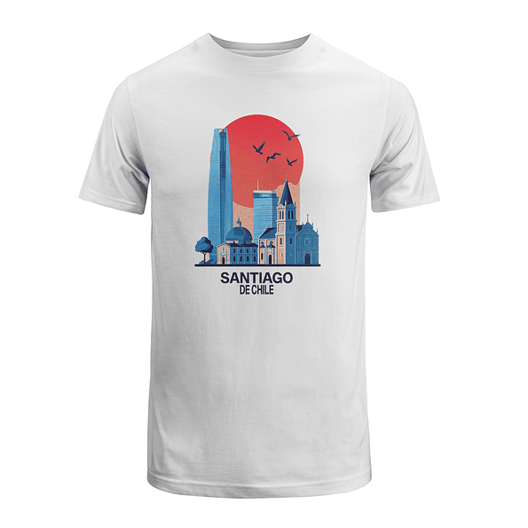 Polera Santiago de Chile – Diseño Urbano con Torres y Monumentos Icónicos 3