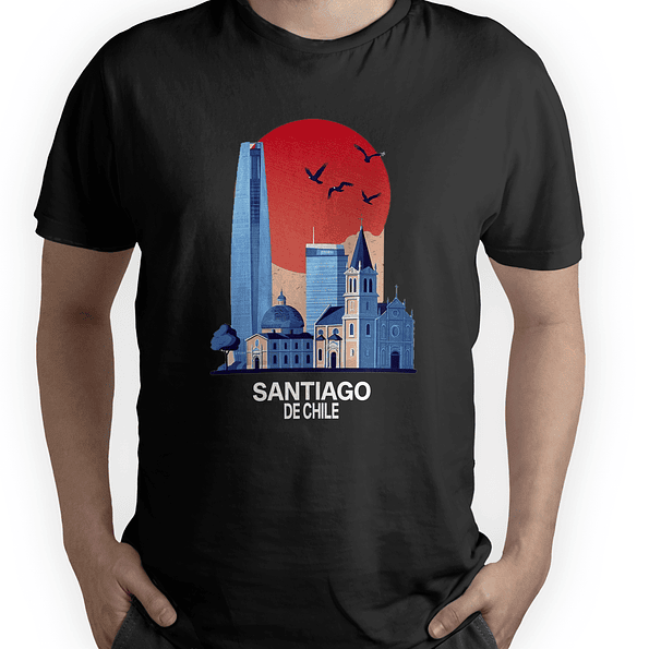 Polera Santiago de Chile – Diseño Urbano con Torres y Monumentos Icónicos 5
