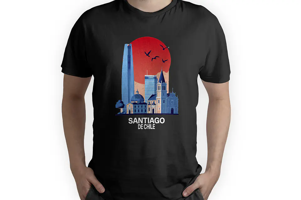 Polera Santiago de Chile – Diseño Urbano con Torres y Monumentos Icónicos 5