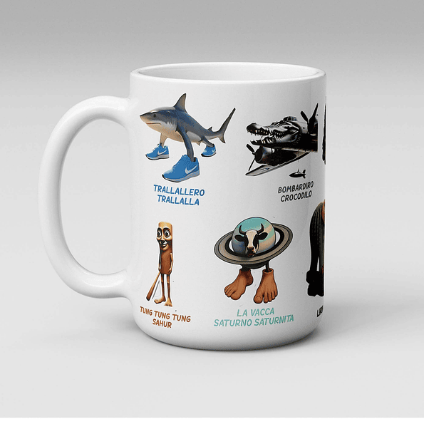 Tazón Brainrot Italiano con Trallallero Trallallà, Ballerina Cappuccina, Chimpanzini Bananini y más – 11oz / 15oz 3